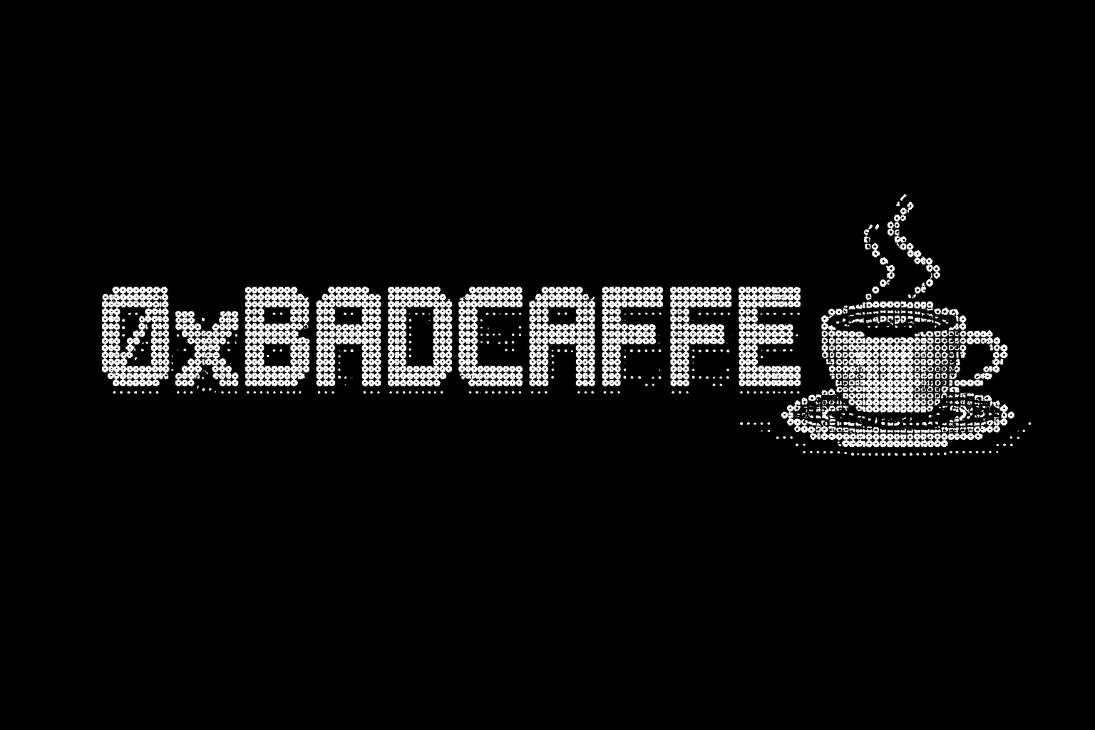 0xbadcaffe ASCII banner with coffee cup